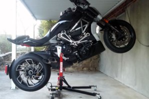 Ducati Diavel X on abba Sky Lift (wheelie position)